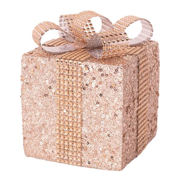 Champagne Gift Box Tree Ornament - 8cm x 10cm