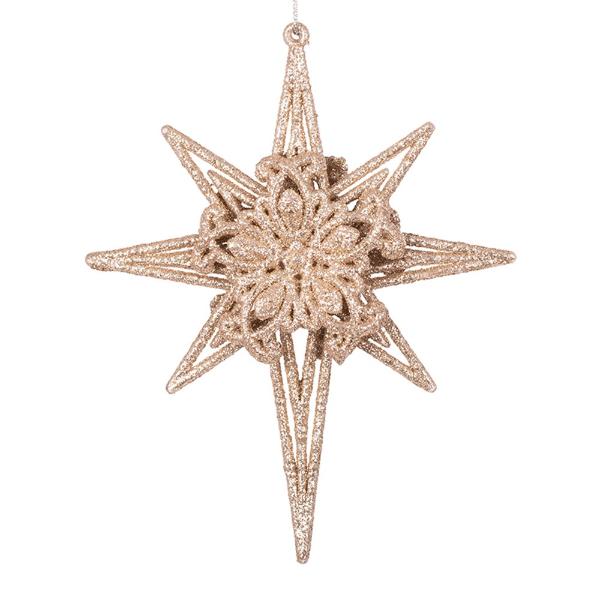 Acrylic Gold Glitter Celestial Star Tree Ornament - 13.5cm x 13.5cm x 2.5cm