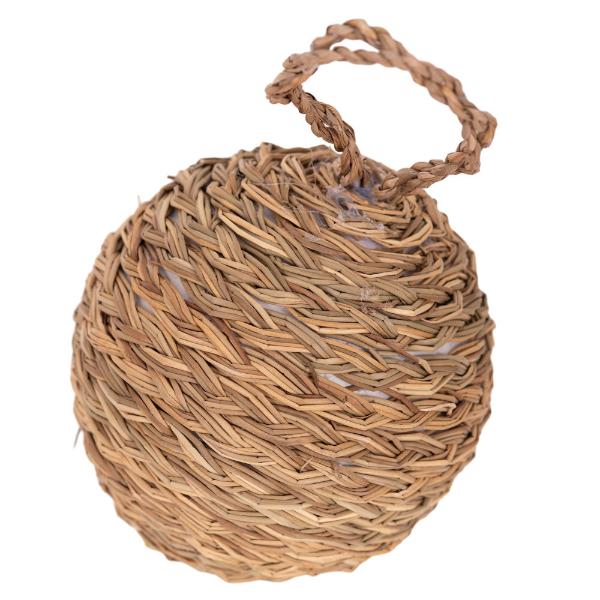 Woven Bauble In Seagrass - 12cm