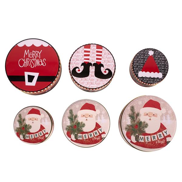 Medium Round Christmas Tin - 17cm x 8cm