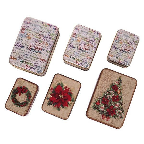 Medium Christmas Tin - 14.3cm x 10.2cm x 5.5cm