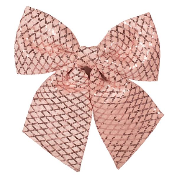 Pink Velour Bow With Sequin Details - 30cm x 35cm