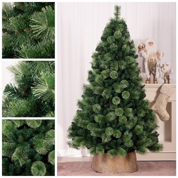 Christmas Tree With Mix Tips & Metal Base - 210cm x 60cm