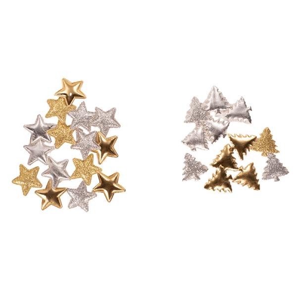 16 Pack Die Cut Star & Tree Shape With Stickers