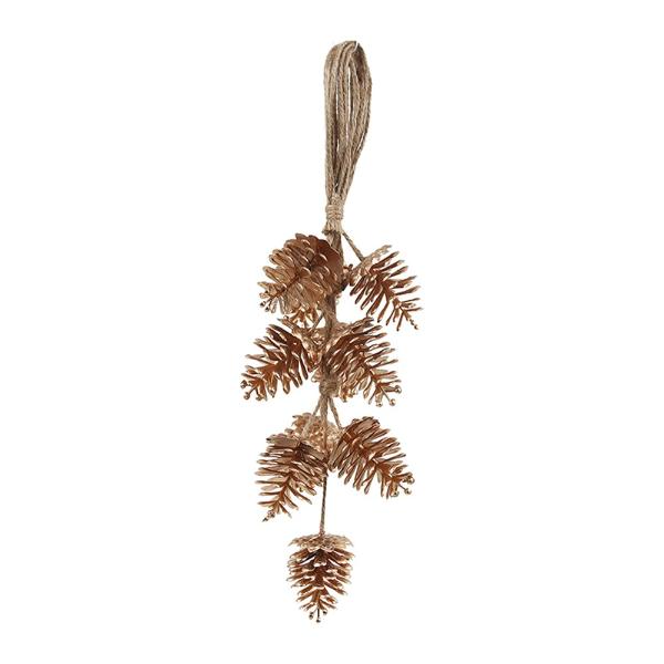 Champagne Finish Plastic Pinecone Drop Including Robe - 5cm