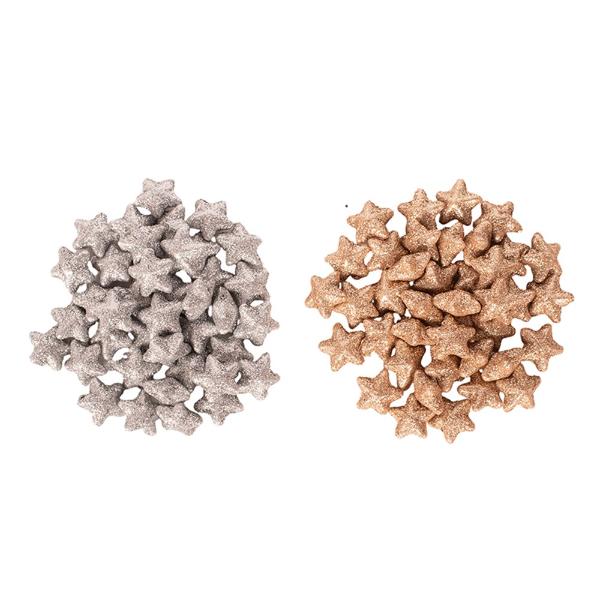 40 Pack Champagne & Silver Stars - 2cm