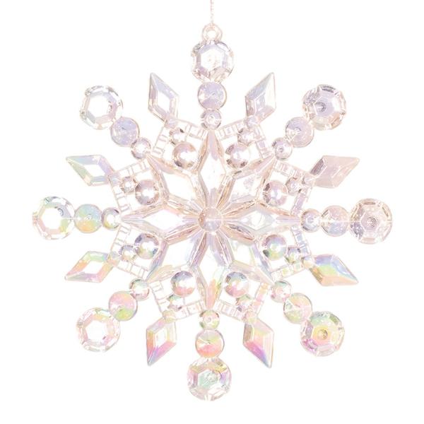 Iridescent Acrylic Clear Snowflake Tree Ornament - 12.5cm