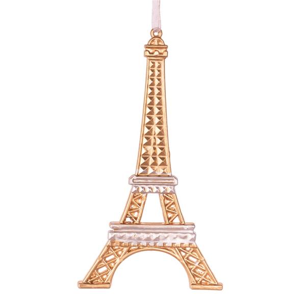 Gold & Silver Glitter Eiffel Tower Tree Ornament - 15cm