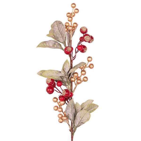 Berry & Leaf Stem - 58cm