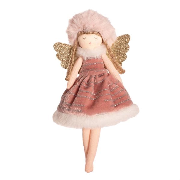 Pink Christmas Fairy Tree Ornament - 18cm