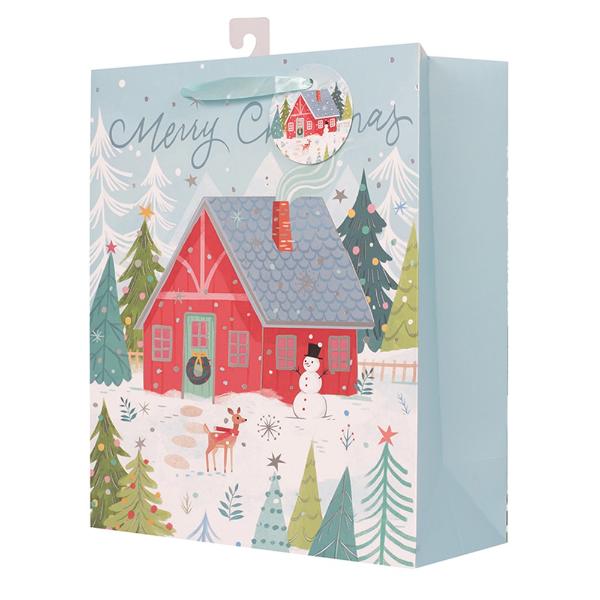 Large Christmas Barn Gift Bag - 26cm x 32cm x 12cm