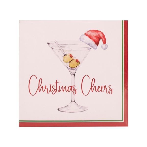 25 Pack Christmas Cheers 2Ply Napkins - 33cm x 33cm