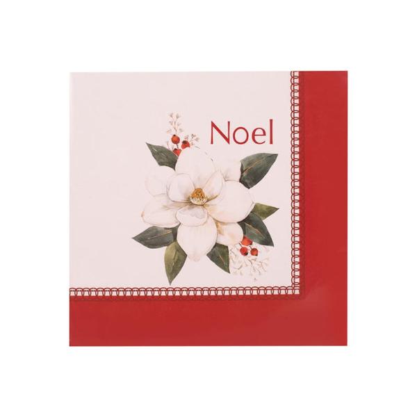 25 Pack Noel Magnolia 2Ply Napkins - 33cm x 33cm