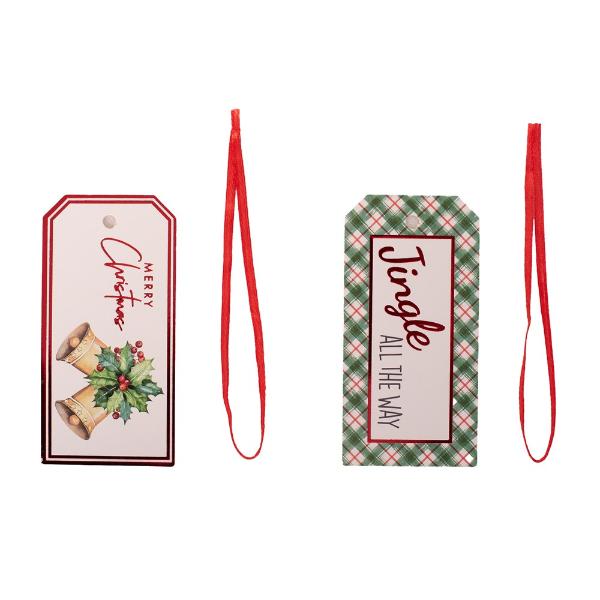 12 Pack Assorted Christmas Gift Tags - 5cm x 10cm