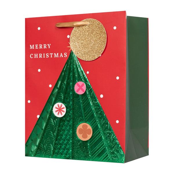 Medium Christmas Tree Gift Bag - 17.8cm x 23cm x 9.8cm
