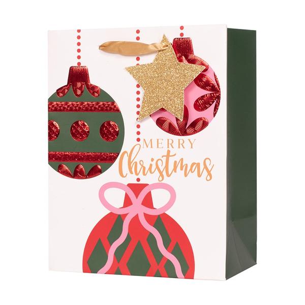 Medium Christmas Bauble Gift Bag - 17.8cm x 23cm x 9.8cm