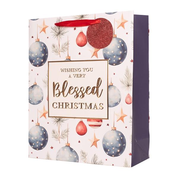 EMBOSSED CHRISTMAS GIFT BAG XLARGE 33X45.7X10CM