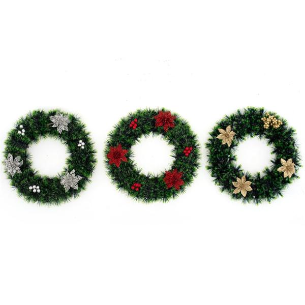 Assorted Tinsel Wreaths - 30cm