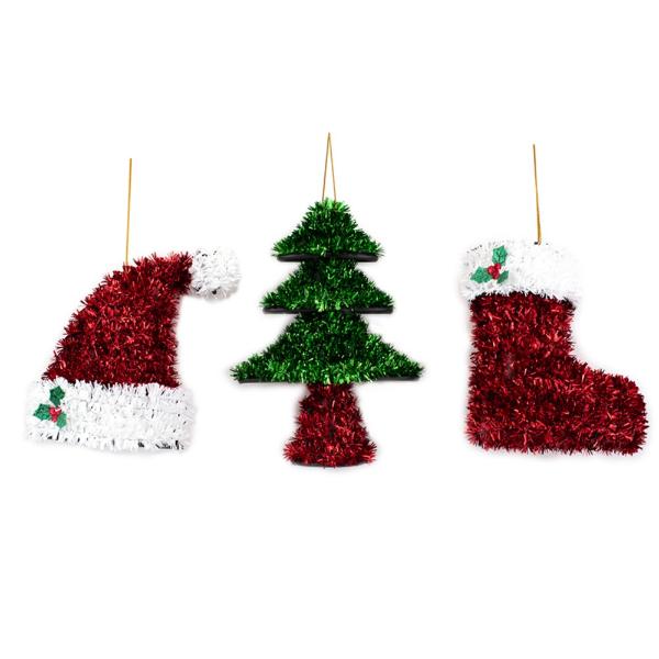 Mini Christmas Tinsel Ornaments