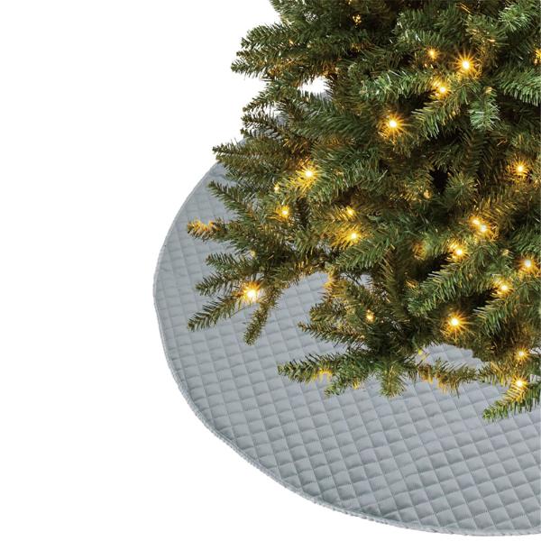 Silver Quilted Tree Skirt - 120cm