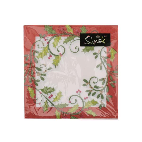 20 Pack Holly Christmas 2Ply Napkins
