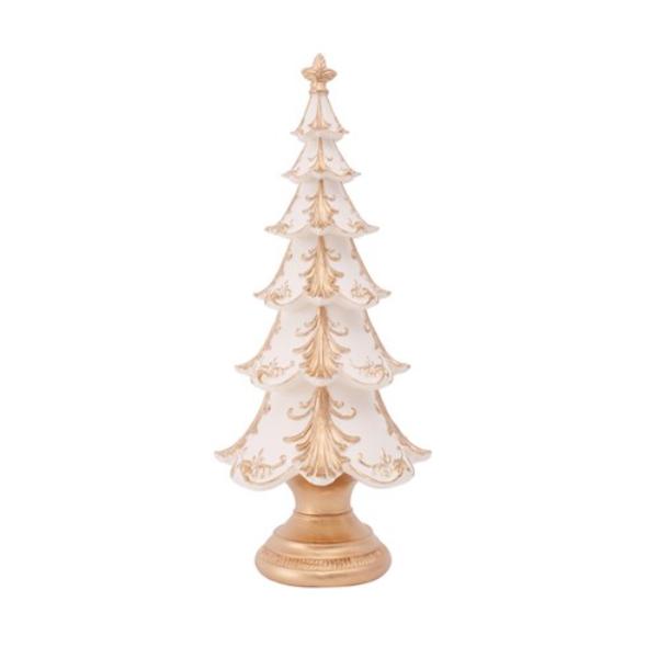 Polyresin Ivory & Gold Tree Decor - 42cm