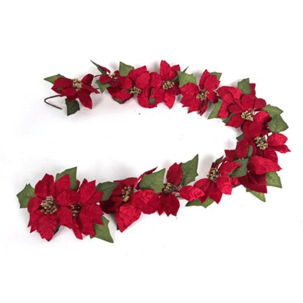 Red Poinsettia Garland