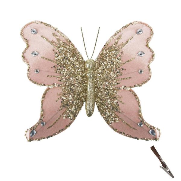 Pink With Champagne Butterfly - 23cm x 26cm