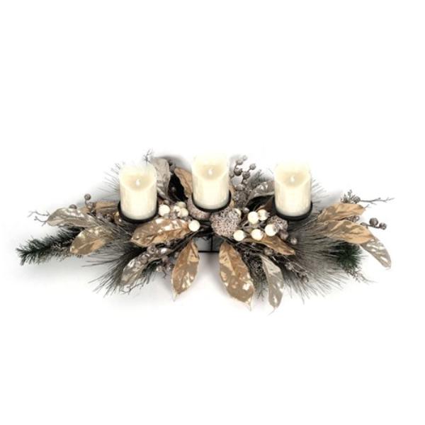 Champagne 3 Candle Table Top Decor - 80cm