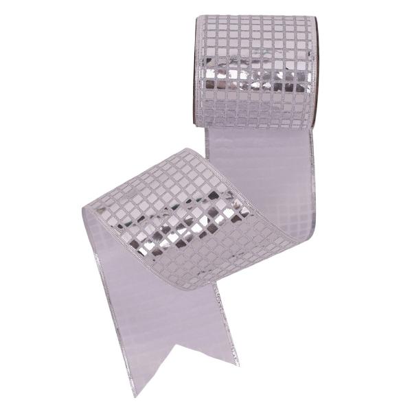 Mirror Wall Ribbon With Wire Edge - 10cm x 10m | The Base Warehouse