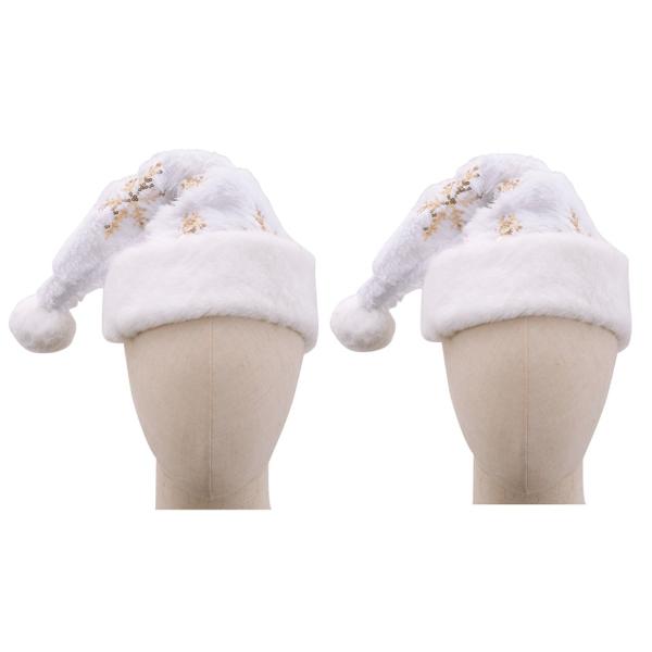 Ivory Furry Santa With Snowflake Details