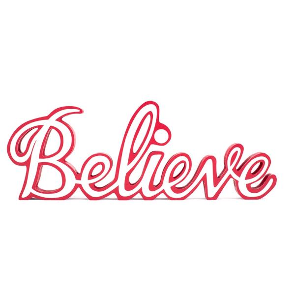 46X2.5X17CM BELIEVE SIGN