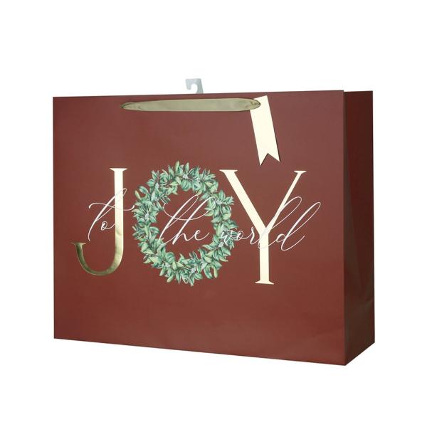 X Large Joy To The World Horizontal Gift Bag - 42cm x 12cm x 30cm