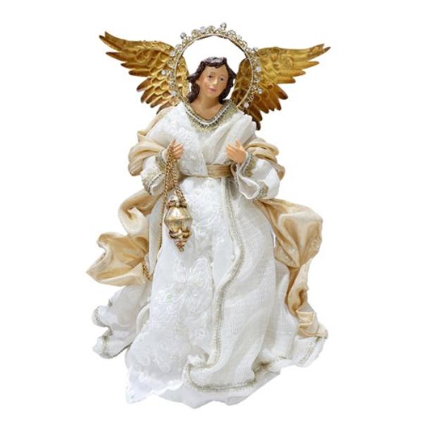 Ivory Angel With Metal Wings - 35cm