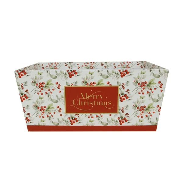 Traditional Christmas Basket - 27.5cm x 21.5cm x 12cm