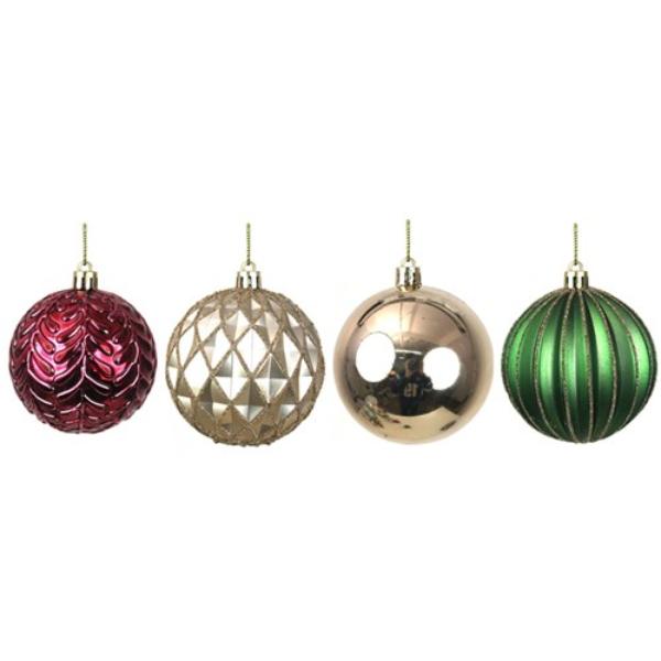 24 Pack Mulberry Multi Baubles - 8cm
