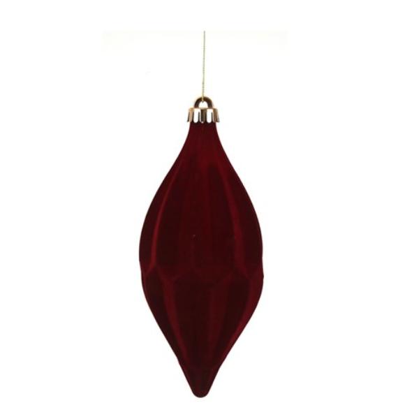 Burgundy Flocked Finial - 25cm