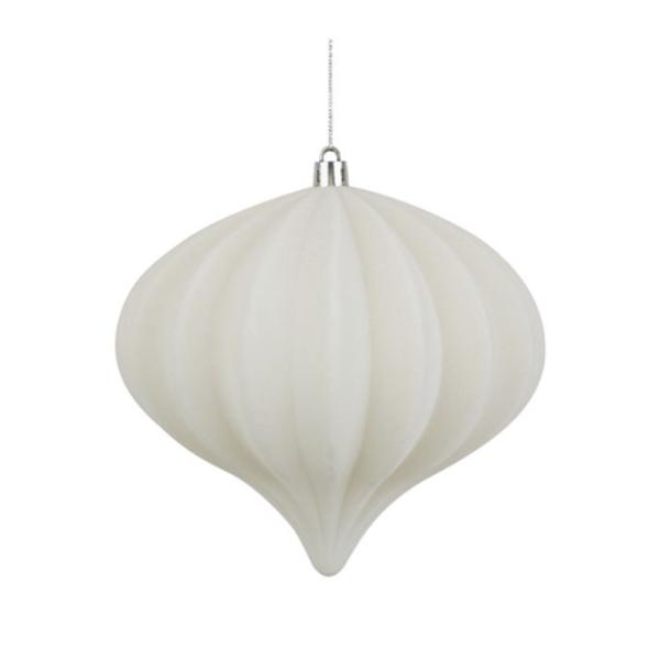White Flocked Onion Finial - 16cm