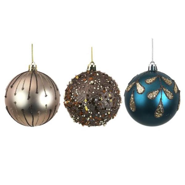 3A Assorted Coloured Shatterproof Bauble - 8cm