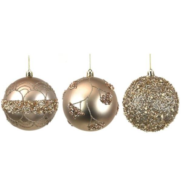 Light Champagne Hand Painted Bauble - 10cm