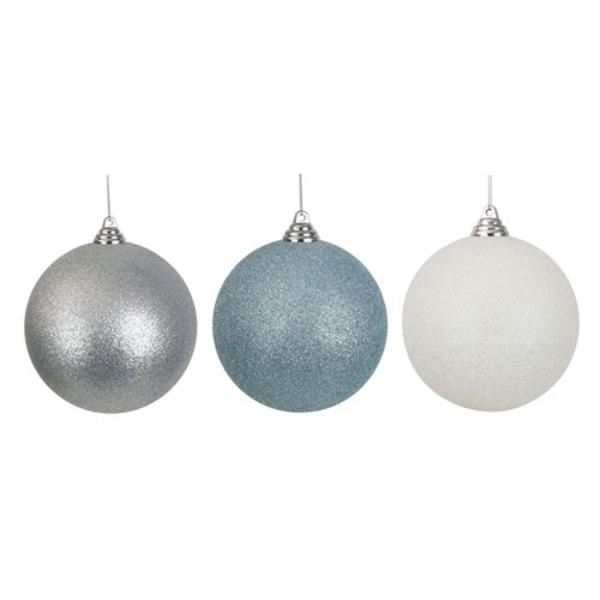 Blue, White Or Silver Shatterproof Bauble - 14cm