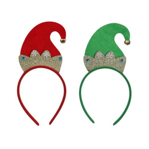 Red or Green Elf Hat Headband