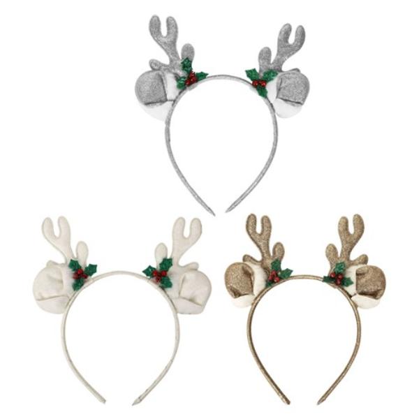 Glitter Reindeer Headband - Assorted