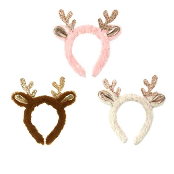 Plush Reindeer Headband - Assorted