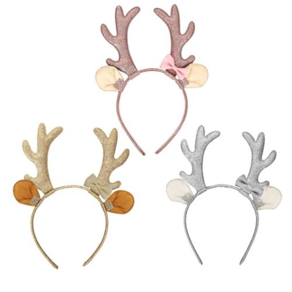 Glitter Reindeer Antlers Headband - Assorted