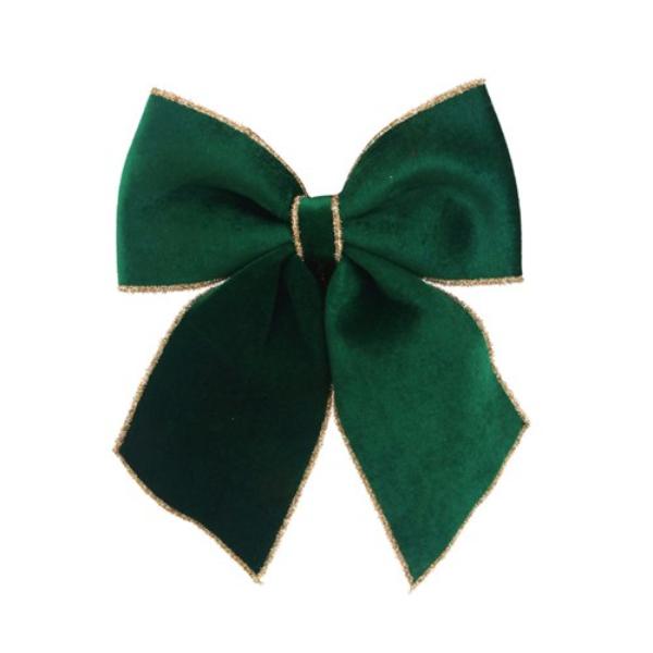 Emerald Green Velvet Bow - 35cm