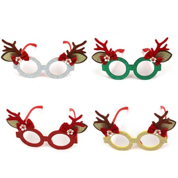 Glitter Reindeer Glasses - Assorted