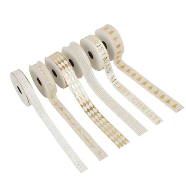 Assorted Champagne Wonderland Christmas Ribbon - 5m