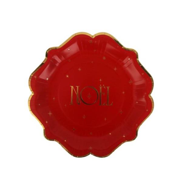 20 Pack Red Noel Paper Plates - 23cm