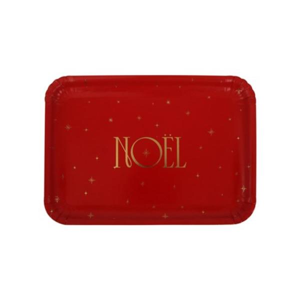3 Pack Red Noel Paper Platter - 35.4cm